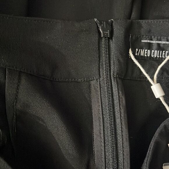 NWT C/MEO Collective True Magic High Waist Wide Leg Black Pants Palazzo Pants M - Picture 8 of 9